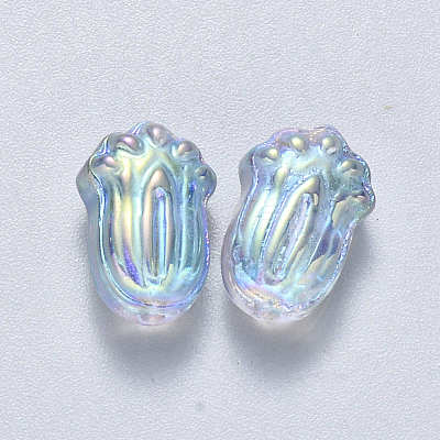Transparent Spray Painted Glass Beads GLAA-S190-004B-02-1