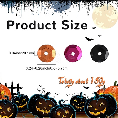 150G 3 Colors Plastic Paillette Beads PVC-YW0001-02-1