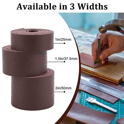 2M Flat Double Face Lychee Pattern Imitation Leather Band LC-WH0010-01C-02-1