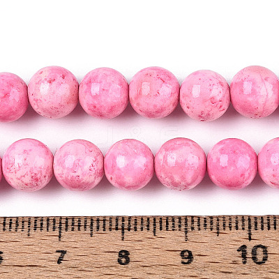 Dyed Synthetic Fossil Beads Strands G-T139-8mm-66C-1