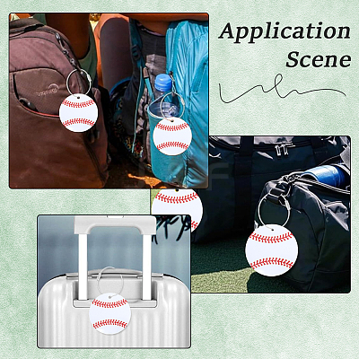 12Pcs PVC Baseball Luggage Tags AJEW-SP0004-23A-1