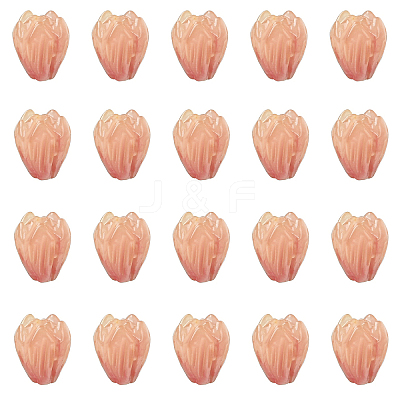 20Pcs Opaque Resin Flower Rose Beads RESI-YW0004-99E-1