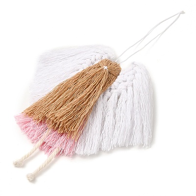 Angel Handmade Woven Macrame Cotton Thread Pendant Decorations HJEW-JM02454-1