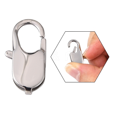 Tarnish Resistant 201 Stainless Steel Lobster Claws Key Clasps STAS-Q131-1