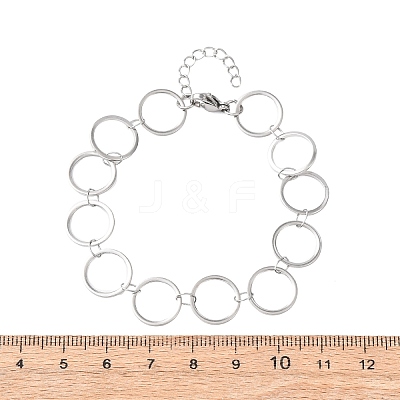 304 Stainless Steel Ring Link Chain Bracelets BJEW-P373-02D-P-1