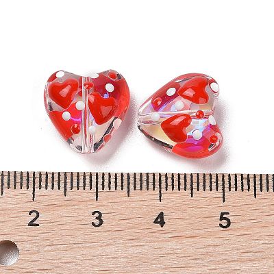 Valentine's Day Handmade Glass Enamel Beads Strands LAMP-K037-09H-1