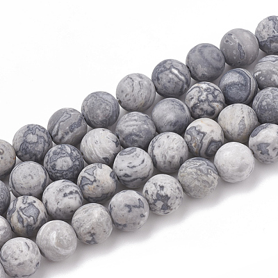 Natural Map Stone/Picasso Stone/Picasso Jasper Beads Strands G-T106-222-1