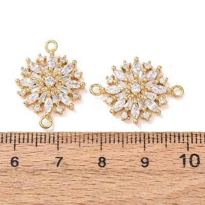 Brass Pave Clear Cubic Zirconia Connector Charms CU-CBA4579-05G-B-1