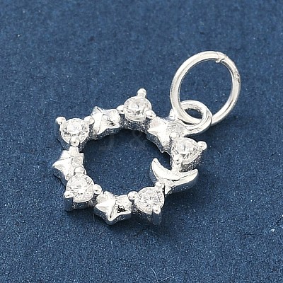 925 Sterling Silver Pave Clear Cubic Zirconia Pendants STER-G049-01D-S-1