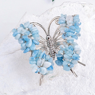 Raw Natural Aquamarine Chip Mineral Specimen Display Decorations PW-WG29201-14-1