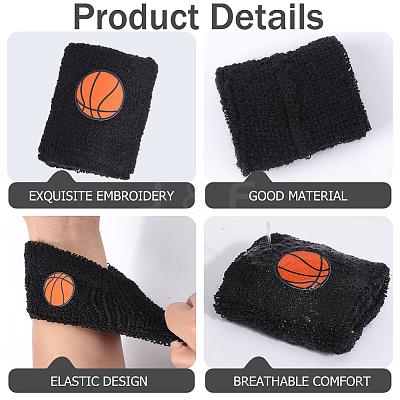 Acrylic Fiber Basketball Pattern Wrist Strap AJEW-WH20006-254-1