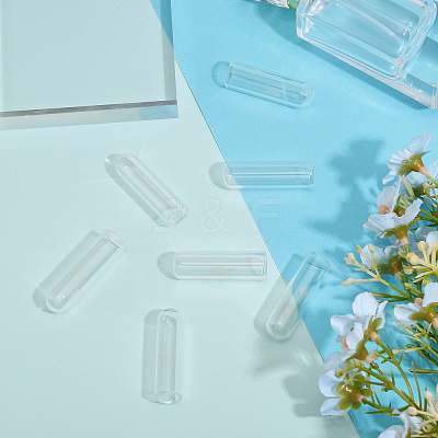 12Pcs Transparent Glass Straw Dustproof Covers AJEW-FG0002-37A-1