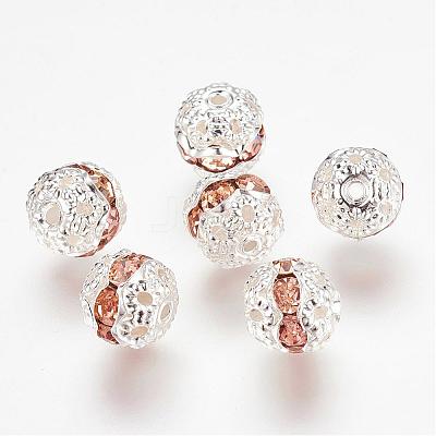 Brass Rhinestone Beads RB-A011-8mm-25S-1