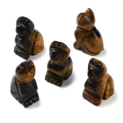 Natural Tiger Eye Carved Healing Figurines G-B062-04B-1