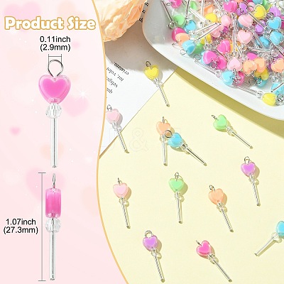 100Pcs Acrylic & Glass Pendants PALLOY-CJ00180-1