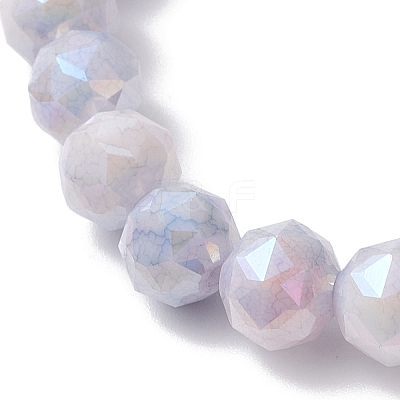 Electroplate Glass Round Beads Stretch Bracelets for Women BJEW-JB12630-01-1