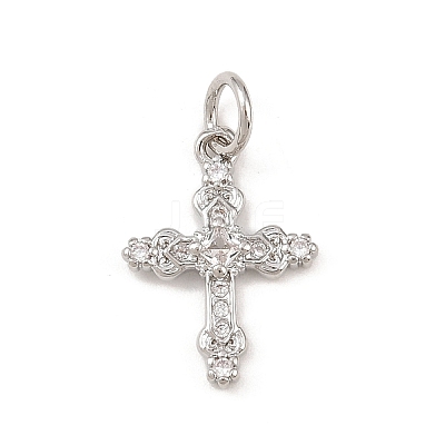 Brass Micro Pave Cubic Zirconia Pendants KK-G544-17P-1