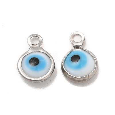 304 Stainless Steel with Glass Enamel Charms STAS-G305-10P-1