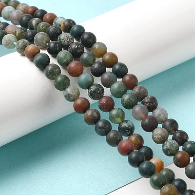 Natural Indian Agate Beads Strands X-G-Q462-6mm-08-1