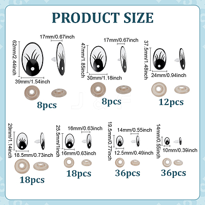 136 Bags Oval Plastic Craft Safety Eye FIND-PH0028-80-1