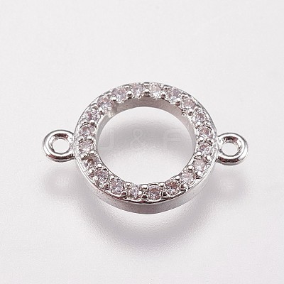 Brass Micro Pave Cubic Zirconia Links KK-I614-018P-1