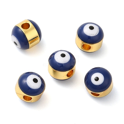 Brass Enamel Beads KK-E048-02G-05-1