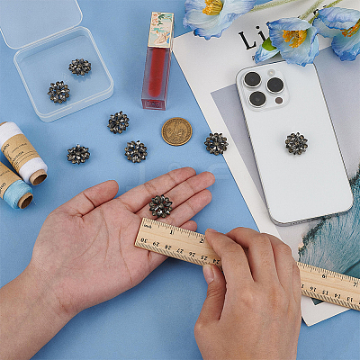 10Pcs Alloy Rhinestone Shank Buttons BUTT-FG0001-41D-1