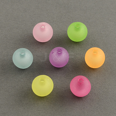 Frosted Acrylic Beads FACR-Q006-10mm-M-1
