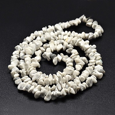 Chip Natural Howlite Beads Strands G-N0134-11-1