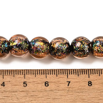 Handmade Dichroic Foil Glass Beads Strands DICH-U001-05A-1