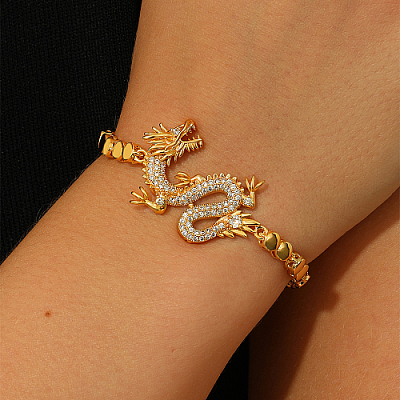 Brass Micro Pave Cubic Zirconia Link Bracelets for Women XH8609-1-1