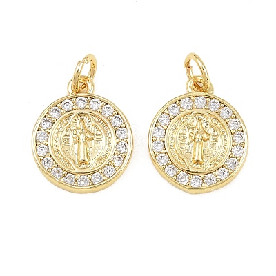 Religion Brass Micro Pave Clear Cubic Zirconia Pendants CU-CBA9482-01G-04-1