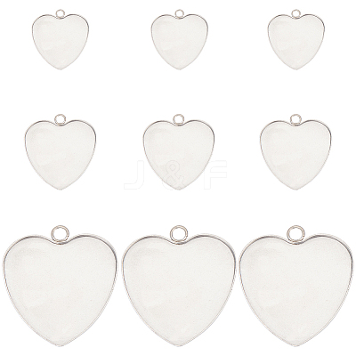 30Pcs 3 Styles 304 Stainless Steel Pendant Cabochon Settings STAS-SC0006-16-1