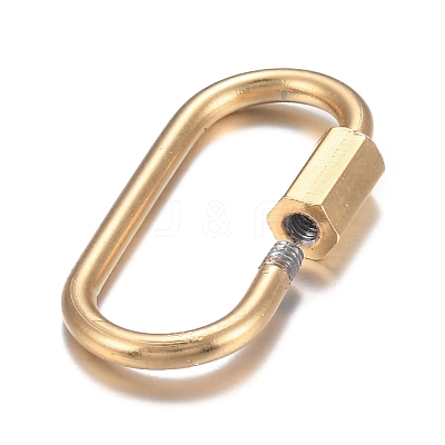 PVD Vacuum Plating 304 Stainless Steel Screw Carabiner Lock Charms STAS-H107-04A-G-1