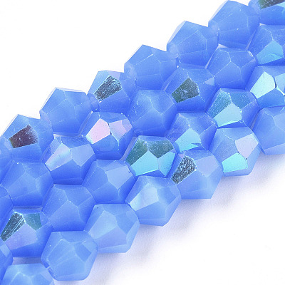 Imitation Jade Electroplate Glass Beads Strands EGLA-A039-J6mm-L04-1