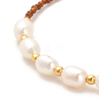 Natural Garnet Bead Bracelets BJEW-E098-09G-1
