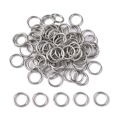 Tarnish Resistant 304 Stainless Steel Open Jump Rings X-STAS-Q186-02-8x1mm-1