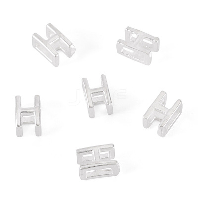6Pcs 925 Sterling Silver Hollow Initial Beads STER-TA0001-53H-1