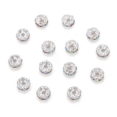 Brass Rhinestone Spacer Beads RB-A014-L6mm-28S-1