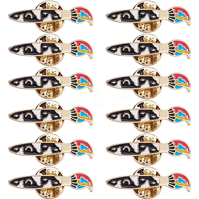 12Pcs Alloy Enamel Lapel Pin Backs for Backpack Clothes JEWB-FH0002-60-1