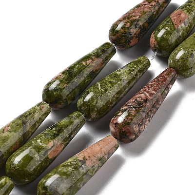 Natural Unakite Beads Strands G-P528-H12-01-1