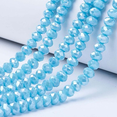 Electroplate Glass Beads Strands LS-EGLA-A034-P8mm-B15-1