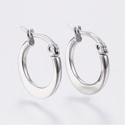 Tarnish Resistant 304 Stainless Steel Hoop Earrings EJEW-F105-24P-1