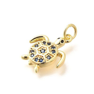 Brass Micro Pave Cubic Zirconia Pendants KK-Q040-02L-G-1
