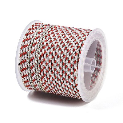 11M Polyester Braided Cord with Cotton Core & Metallic Thread OCOR-Z006-01-34-1