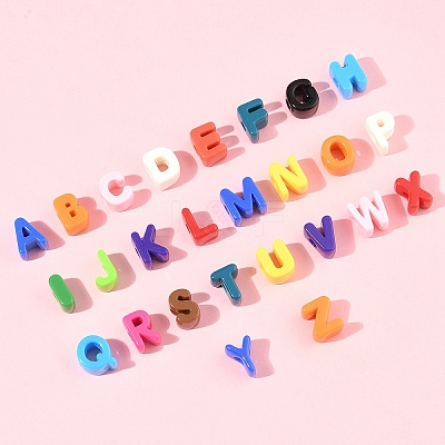 52Pcs 26 Styles Opaque Acrylic European Beads OACR-FS0002-08-1