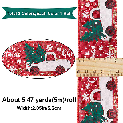 3 Strands 3 Colors Printed Linen Ribbon OCOR-GF0002-71-1