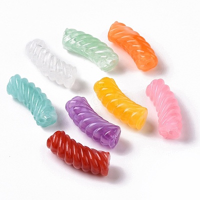 Two Tone Opaque Acrylic Beads OACR-A016-06-1