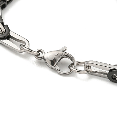 Two Tone 201 Stainless Steel Byzantine Chain Bracelet BJEW-B078-31BP-1