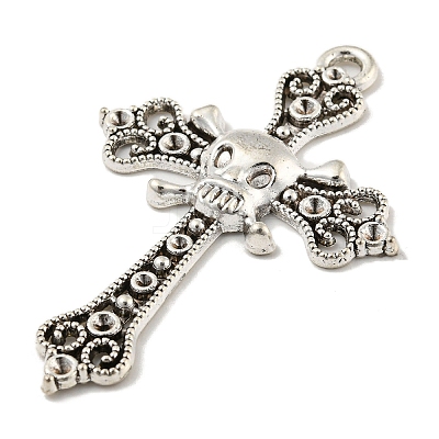 Tibetan Style Alloy Big Pendants Rhinestone Settings TIBE-L013-03AS-1